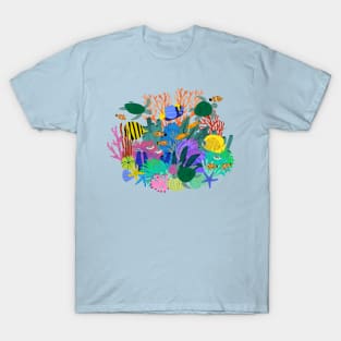 Coral Reef - multicoloured Sealife pattern by Cecca Designs T-Shirt